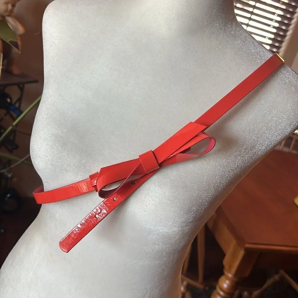 Super Cute Land's End Orange Patent Leather Belt - XL